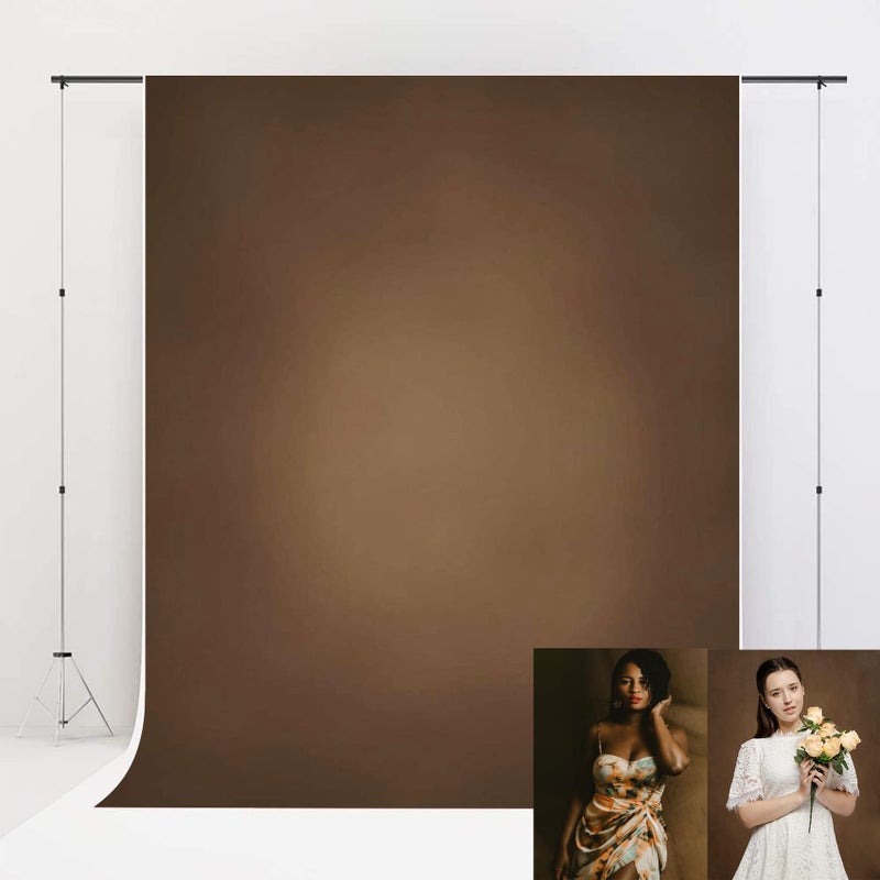 Kate Brown Backdrop 5x7ft Tan Headshot Backdrop Microfiber Photography Studio Props - Image 1